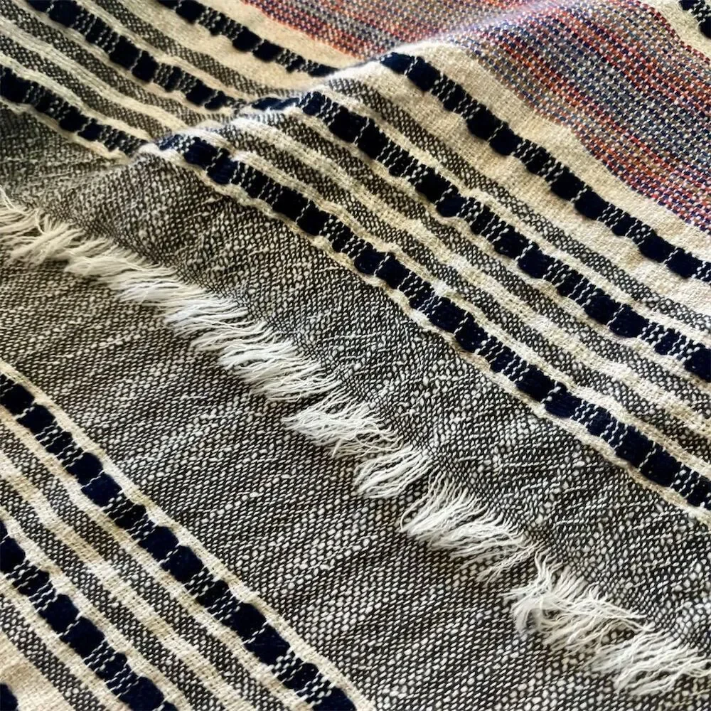 American Eagle Women's Multicolor Striped Fringe Wrap Shawl